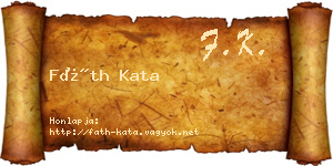 Fáth Kata névjegykártya